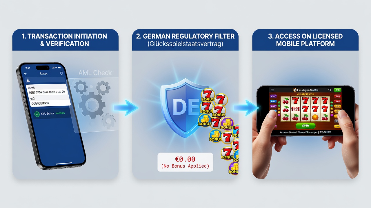 Darstellung der Filterprozesse bei Zahlungen für Slot-Boni auf Handys