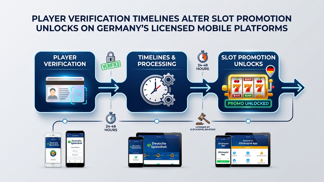 Illustration der Verifizierungsprozesse auf mobilen Slot-Plattformen in Deutschland mit Fokus auf Zeitpläne und Promotion-Freischaltungen
